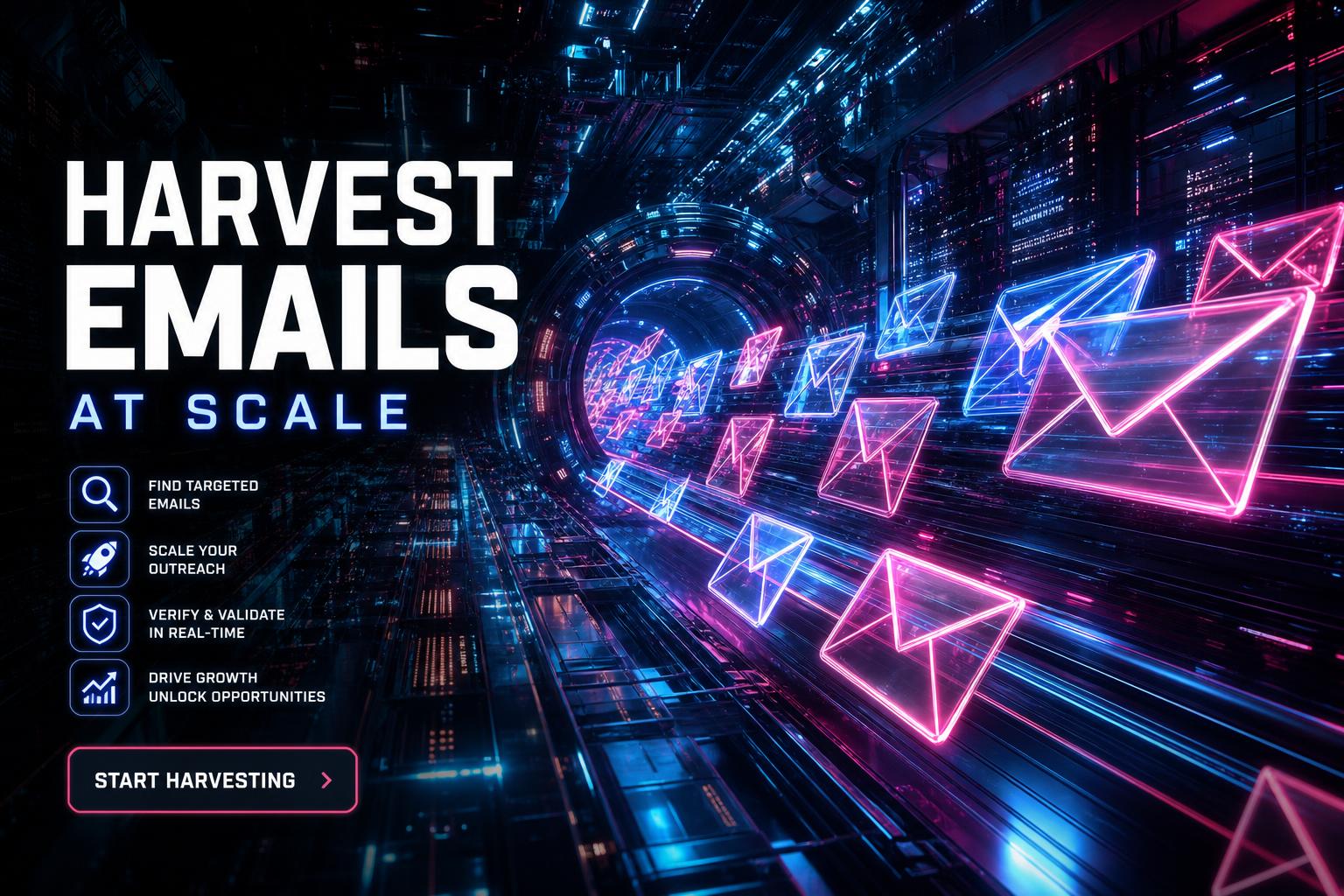 Harvest emails at scale